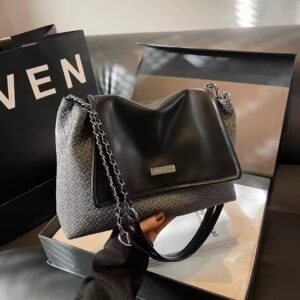 Casual soft leather large capacity versatile chain shoulder bag - Image 5
