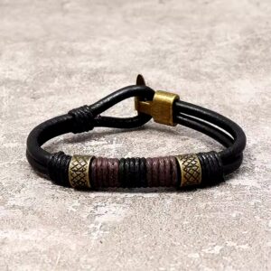 Wholesale fashion jewelry bracelet & bangle Alloy Accessories Genuine Leather Bracelets For Men - Image 4