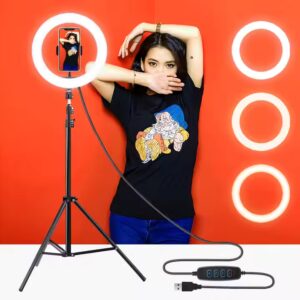 Ring light with tripod stand ringlight photographic lighting 10 inch beauty lamp selfie led ring light - Image 3