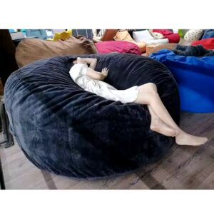 Extra Large Bean Bag Cover 7Ft Foam Filled Living Room Sofa Faux Fur Giant Sofa Bed Bean Bag Chair - Image 5
