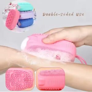 Cleaner Bath Brushes Body Scrubber Double-sided Use Silicone Massage Relax Bathroom Shower Brush - Image 4
