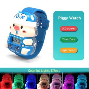 Kids Sports Watch Toys Cartoon Piggy Cute Children Digital Watches Colorful Lights Electronic Watch Boys Girls Christmas Gifts - Image 4