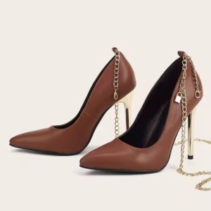 Solid Party Buckle Wedding Womens Pumps - Image 5