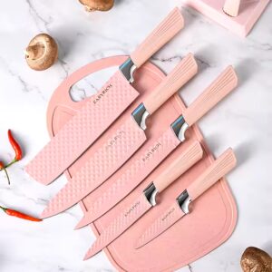 Diamond Pattern Kitchen Knife Kitchen 7 Piece Set Stainless Steel Embossed Non-Stick Knife Chef Knife - Image 3