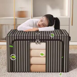 Foldable Clothes Storage Organizer for Comforter Blankets Closet Cabinet Clear Storage Box - Image 6