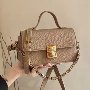 Soft Leather Litchi Pattern Small Square Bag - Image 2