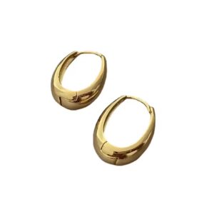 Small Circle Hoop Earrings Simple 14k - Image 2