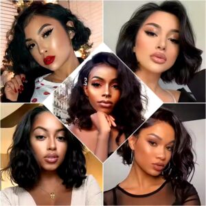 curly body wave black women 40 inch brazilian glueless full swiss bob wigs braided 13x6 hd wigs human hair lace front - Image 6