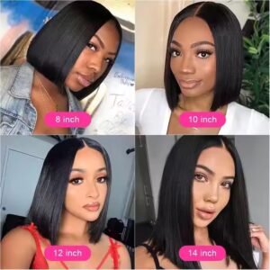 Brazilian Hair Wig 4x4 Closure Short Bob Wigs For Black Women - Image 6