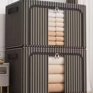 Foldable Clothes Storage Organizer for Comforter Blankets Closet Cabinet Clear Storage Box - Image 3
