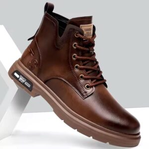 New men's Martin boots men burst fashion autumn and winter padded leather boots - Image 4