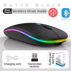 Wireless Mouse BT RGB Rechargeable Mouse Wireless Computer LED Backlit Ergonomic Mouse for Laptop PC - Image 6