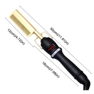 2-in-1 LED display straight hair comb dry and wet copper comb portable electric hot air comb - Image 5