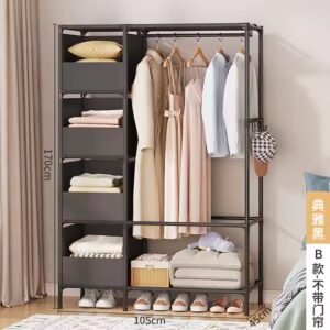 Square Closet Wardrobe with Hanging Rod - Image 3