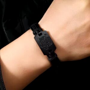 New arrival Punk style Tiger Bangle Vintage leather bracelet Fashion jewelry men bracelets - Image 3