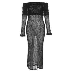 Long Sleeve Off The Shoulder Elegant Ladies Casual Dress - Image 4