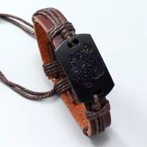 New arrival Punk style Tiger Bangle Vintage leather bracelet Fashion jewelry men bracelets - Image 5