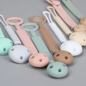 New Design Wholesale Custom Metal Clip Teething Case Soother Chain Baby Silicone Pacifier Clip - Image 4