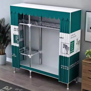 Simple Cloth Closet with Zipper Steel Pipe Thickened Reinforcement Assembly Thickened Dormitory Wardrobe - Image 8