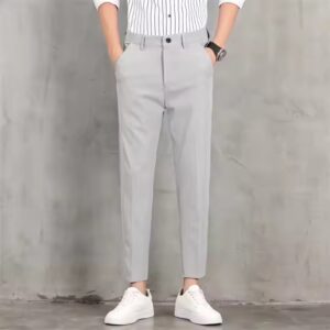 Cross-border menswear 28-40 size light business simple straight slim nine-point suit pants - Image 4