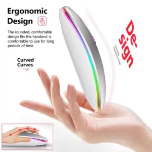 Wireless Mouse BT RGB Rechargeable Mouse Wireless Computer LED Backlit Ergonomic Mouse for Laptop PC - Image 5