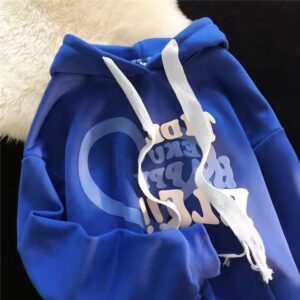 American retro hiphop high street hip-hop alphabet print hooded sweater women's winter loose sports plus velvet thick coat - Image 4