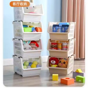 Plastic Floor Type Kitchen Storage Drawer Vegetable And Fruit Storage Rack Multi-functional Toy Shelf - Image 5