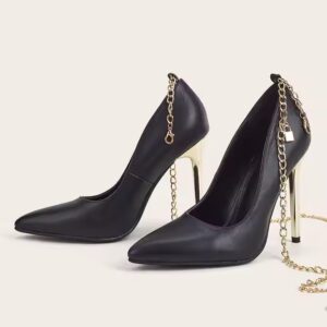Solid Party Buckle Wedding Womens Pumps - Image 6