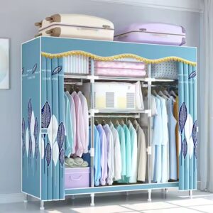 Simple Cloth Closet with Zipper Steel Pipe Thickened Reinforcement Assembly Thickened Dormitory Wardrobe - Image 3