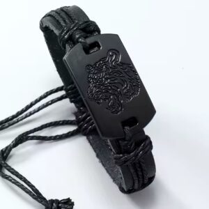 New arrival Punk style Tiger Bangle Vintage leather bracelet Fashion jewelry men bracelets - Image 4