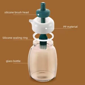 280Ml Creative Glass Kitchen Bbq Coking Tools Silicone Brush Oil Bottle Honey Sauce Glass Brush Oil Bottle - Image 6