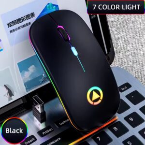 New Rechargeable Computer Usb Gaming Mouse Custom Logo Wireless Silent LED Colorful Lights wireless mouse - Image 3
