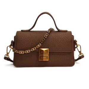 Soft Leather Litchi Pattern Small Square Bag - Image 7