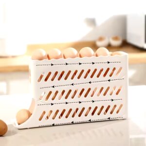 Automatic Scrolling Egg Rack Refrigerator Side Door Food Grade Organizer Egg Holder Egg Storage - Image 3