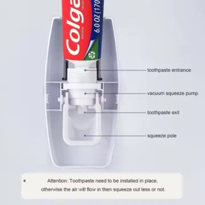 Wall Mount 5 Slot Toothbrush Hanger Dispenser Automatic Toothpaste Squeezer and Toothbrush Holder Set - Image 7