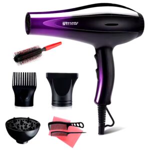 5 in one black purple pink red hair blow dryer comb professional hair dryer 2022 - Image 3
