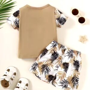 Boys' summer seaside holiday style coconut beach suit sleeveless vest shorts two-piece set - Image 4