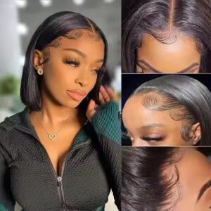 Brazilian Hair Wig 4x4 Closure Short Bob Wigs For Black Women - Image 4