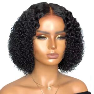 Fiber High Temperature Silk Wig Set Black Medium Short Section Small Curly Hair Set - Image 4