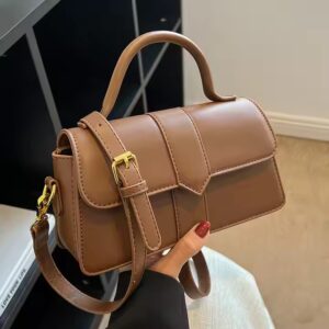 omen's Daily Crossbody Handbag Small Square Bag Designer Handbags Cross Shoulder Women Leather Hand Bag - Image 3