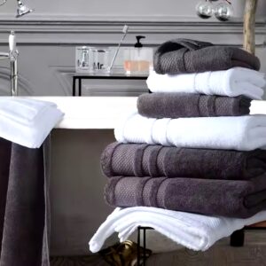 Wholesale high quality luxury 100% cotton soft lint free terry bath linens 5 star hotel thick dobby bath towels set - Image 3