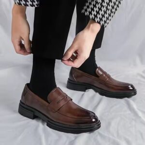 Italian dress leather shoes leather loafer men's formal shoes - Image 7