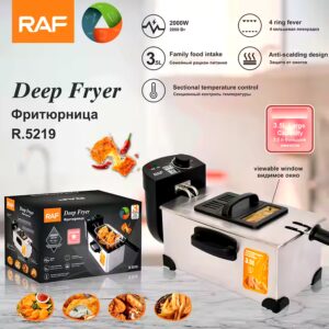 RAF Mini Electric Fryer Multifunctional Home Electric Deep Fryers Commercial Kitchen Chicken French Fries RAF Brand Deep Fryer - Image 4