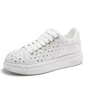 Rhinestone Designer Fashion Sneakers Women's Plus Size Casual Shoes - Image 5