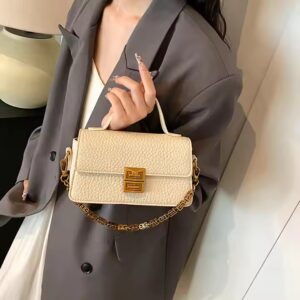 Soft Leather Litchi Pattern Small Square Bag - Image 3