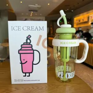 Capacity Cartoon Kitty Kids Plastic Water Straw Drink Cup - Image 6
