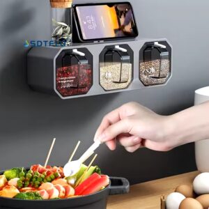 Kitchen Containers Seasoning Box Salt Sugar Spice Pepper Jar Sticker Plastic Seasoning Spice Jar Box - Image 1