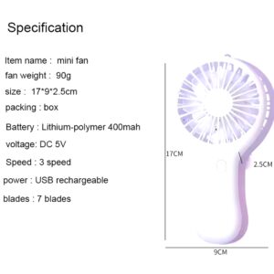 Ready To Ship Electric Small Handheld Personal Fan USB Rechargeable Mini Cute Portable Fan With Stand - Image 4