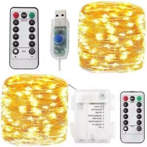 Green Copper Wire String Light Christmas Tree Decorative Lighting with Waterproof USB Plug and Battery Box for Holiday Layouts - Image 7