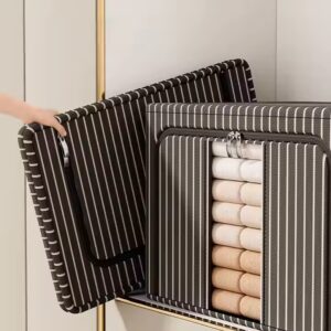 Foldable Clothes Storage Organizer for Comforter Blankets Closet Cabinet Clear Storage Box - Image 5